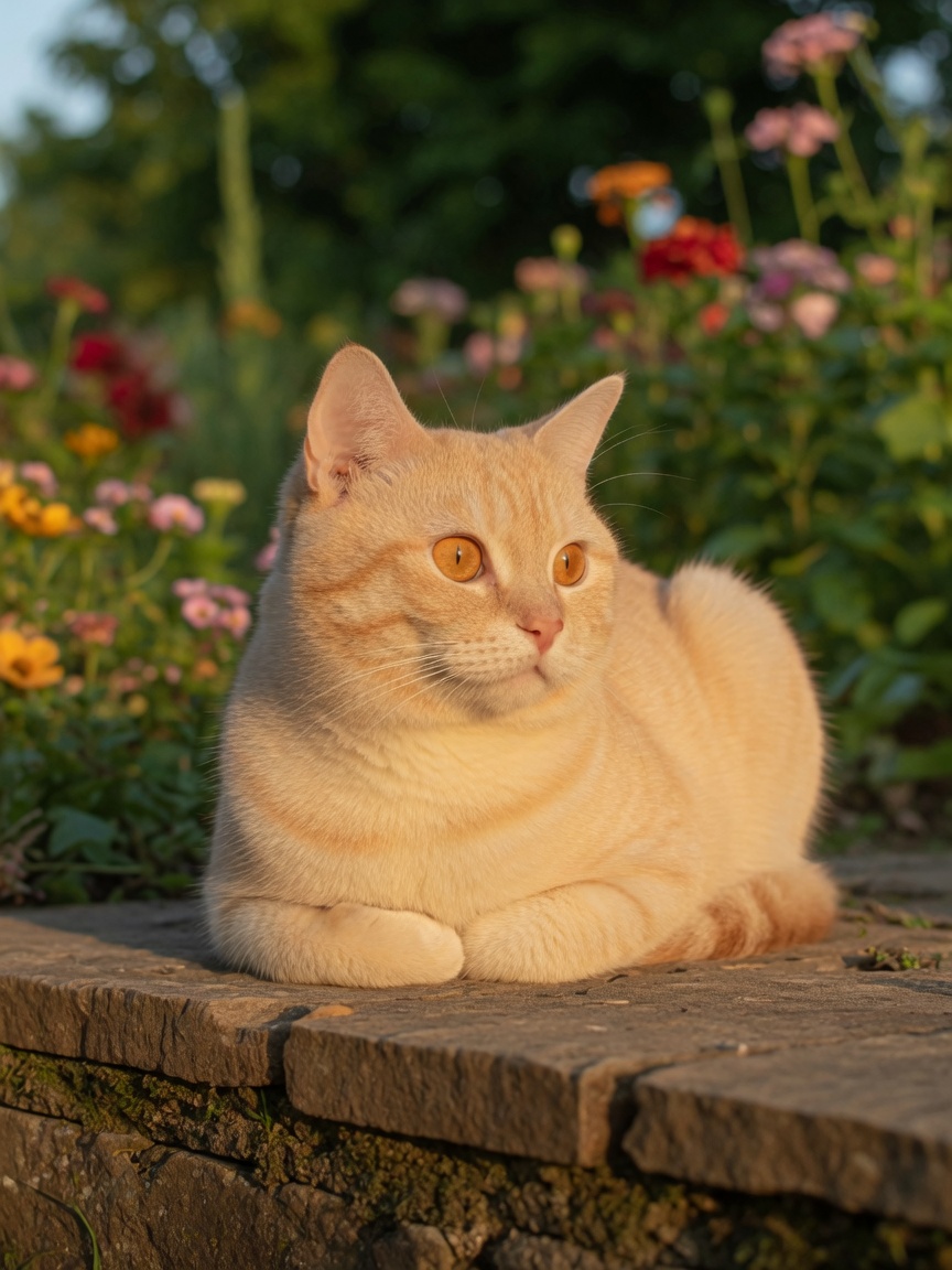 同一只猫在户外台阶上